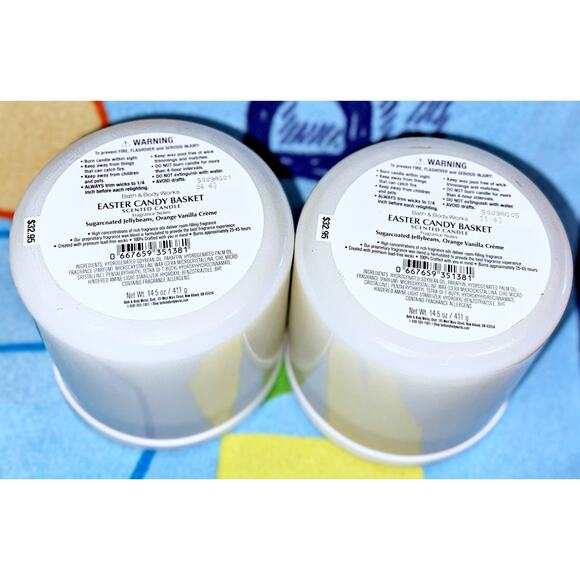 Lot of 2 Bath & Body Works Easter Candy Basket Large 3-Wick Candle 14.5oz - Picture 5 of 5